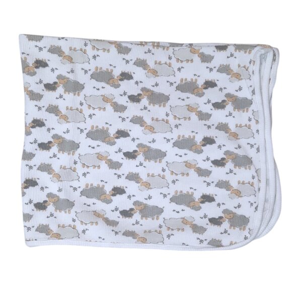 Parents Choice Lamb Sheep Thermal Waffle Weave Security Lovey Blanket 24" X 31" - Picture 1 of 4